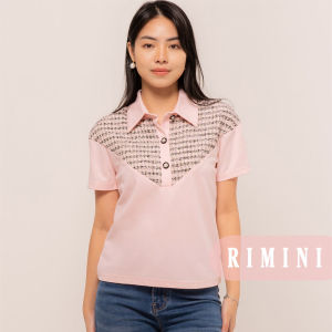 RIMINI - Atasan Blouse Berkerah Premium Lengan pendek BigSize XS-3XL - Letitia Top CC25278