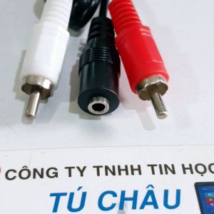 Cáp 3.5 ly ra 2 AV dài 50Cm / Chuẩn 3.5 ly Cái (3 điểm cực) ra 2 AV Đực