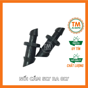 Bịch 100 cái Khớp nối chuyển 5ly sang 8ly màu đen- chuyển từ ống LDPE 5x7mm sang ống LDPE 8x10mm