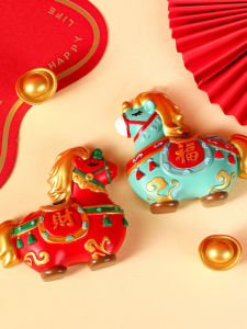 Nhãn Dính Tủ Lạnh Con Ngựa Năm Mới Nhãn Dính Từ Nghệ Thuật Sáng Tạo 3D Tranh Treo Tường Trang Trí Vật Dụng Trang Trí Nhà Cửa