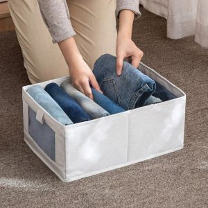 1Pcs Home Storage Box Pants Clothes Storage Bag Organizers of Cabinets and Drawers Fabric Foldable Boxes for Bedroom Wardrobe