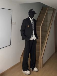 ZHUOCAN | Black Casual Japanese Style Handsome College Suit Autumn Spring