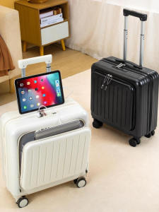New 2025 High Aesthetic Quality Carry-On 20 Inch Luggage Handle Womens Small 18 Short Trip Suitcase Front Opening