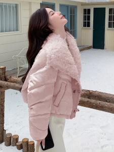 MANWUJINGLING| style Womens Winter Short Puffer Jacket Pink