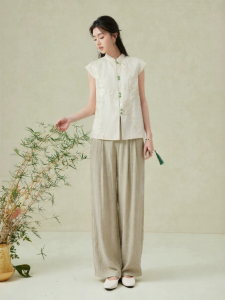 XIANGYING | Quần Dài Mỏng Cao Thắt Bụng