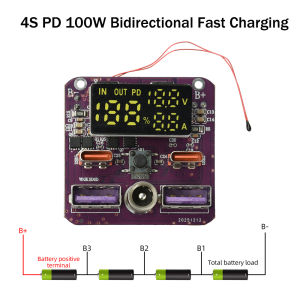 diymore | PD 100W Fast Charging Module 4S 20V/5A Bidirectional Charge Discharge Lithium Battery Protection Board with DC Port