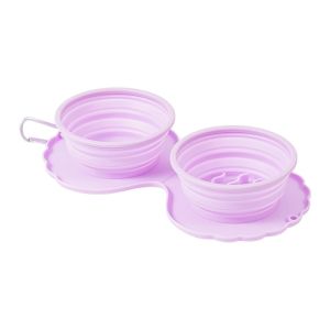 Neck Support Foldable Pet Bowls Anti-Tip Double Bowls for Dogs and Cats zeze