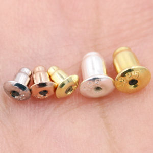 หูสีเงินแท้ S925 อุปกรณ์ DIY หูตั้ง หูติด หูปัก หูปักทองชุบทองขนาดเล็กที่สุด อุปกรณ์ทำเครื่องประดับแฟชั่นใหม่