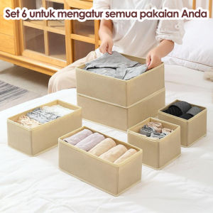 Storage Box Lipat 6PCS Kotak Organizer Tempat Penyimpanan Baju Mainan Anak Serbaguna