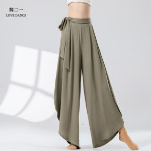 Quần Tập Khiêu Vũ Hiện Đại Cạp Cao Quần Ống Rộng Quần Khiêu Vũ Cổ Điển Dân Tộc Mùa Hè Quần Thể Thao Quần Khiêu Vũ