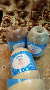 ด้ายถัก คอตตอน 100%  ตรา Ficofil (ไหมตราแมว) น้ำหนัก 100 กรัม ด้ายถักเสื้อ เส้นใยฝ้าย