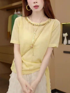 Fashion Stylish Beaded Lace-up Top