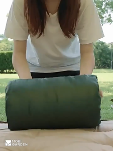 😴Warm even at -10 to -20°C Premium 4 Season Adult Outdoor Envelope Hooded Sleeping Bag Single person Lightweight Waterproof Travel Camping Hiking Equipment Warm Blanket Beg Tidur Cozy 睡袋 1.5KG beige green 220cm Machine washable Breathable