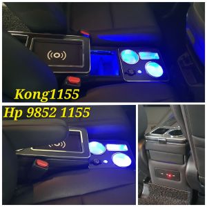 Car Center console box compartment storage with wireless charging n lighting +front/rear USB ports TOYOTA R90 NOAH VOXY ESQUIRE HONDA FREED