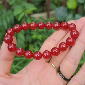 Q2153 Vòng Ngọc Agate Đỏ 10li chất bóng đẹp loại này đeo bền cực cho Hỏa và Thổ - Phong Thuỷ TUDO P