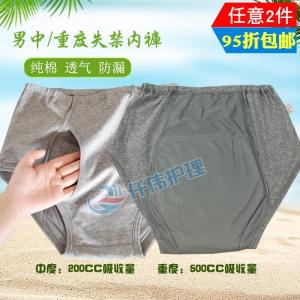 Daily Single Elderly Incontinent Underwear Mens Prostate Postoperative Enuresis Leak-Proof Urine Separation Nursing Shorts Can Be Washed Cloth Diaper Pants