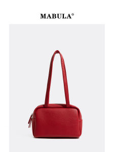 MABULA | Minimalist Soft Leather Womens Boston Bag Large Capacity