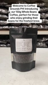 (Kapeng Barako) Batangas Liberica: Whole Beans 150g Dark Roast | Organic Coffee in Resealable Pouch by Coffee Grounds PH