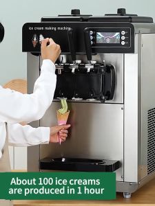 🔥🔥CHRIS 1500W mesin aiskrim Commercial soft ice cream machine 3 Flavors Commercial Soft Ice Cream Aiskrim Lembut Komersial 12L Ice Cream Maker 雪糕机器/冰淇淋机