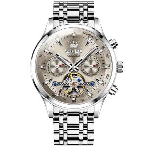 OLEVS | Automatic Mens Watch with Skeleton and Night Light