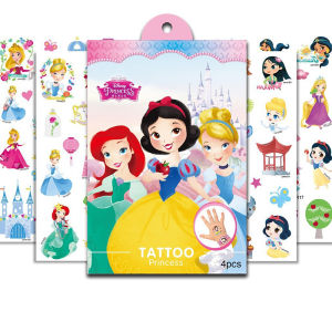 4pcs Disney Princess Elsa Tattoo Sticker Frozen Character Stitch Cartoon Childrens Stickers Toy Christmas Gift