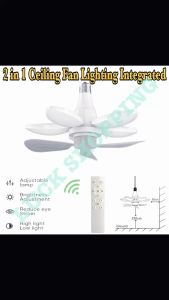 50W Ceiling Light with Fan Remote Control Intelligent LED Light 3 Color Silent 3 Blades Fan 4 Speed Wind Bulb Light Fan