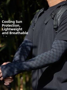 MiiOW | Mens Summer Long Sleeve Ice Silk Sun Protection Arm Covers UPF50+ Heat Resistant Cool Feeling Youth To Middle Age All Gender