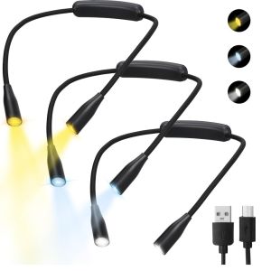 1PC LED Reading Neck Light Book Lamp 360° Flexible Arm Reading Book Light Read Neck Lamp Study Reading Night Light