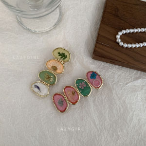 Elegant Oil Painting Texture Hair Clip Side Bangs Permanent Flower Hair Accessories for Bloggers Korean Style Fashion Jewelry