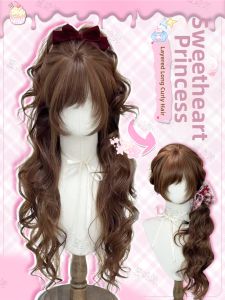 Vintage Long Curly Chocolate Brown Wig