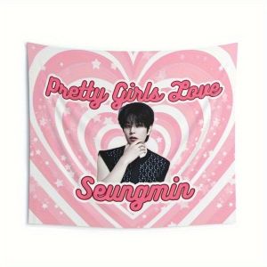 1 PC Skz Seungmin Pretty Girls รักคอนเสิร์ตแบนเนอร์-Kpop ทัวร์ 2025 Merch Stray Youngsters พัดลมธงของขวัญวันเกิด