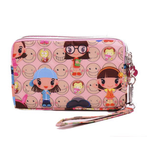 Cute Student Long Wallet Three-Zipper Mobile Phone Pouch