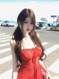 CHANGTONG | Retro Unique Waist Accentuating Strap Dress for Beach