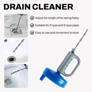 Drain Pipe Dredge Cleaner Toilet Basin Sewer Dredge Spring Steel Wire Kitchen Sink Dredge 15M Hand-cranked Pressure Dredge Tools