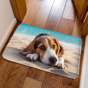 VIKAMA Beach Cute Pet Printed Carpet Ins Style Healing Washable And Non-Fading Cute Pet-Themed Home Decoration