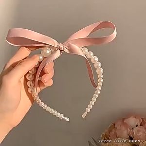 Bando Mutiara Pita Satin Bando Mutiara Ribbon M0740