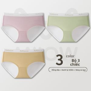 Quần lót tam giác MiiOW nữ làm bằng vải cotton nguyên chất cạp vừa kháng khuẩn