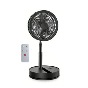 Portable Foldable Rechargeable Fan Operated USB C Small Fan With Remote Quiet Table Desk Fan Folding Standing Pedestal Fan Room