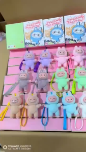 Labubu blind box doll keychain handheld bag pendant kawaii hand and foot movable doll with case 10CM