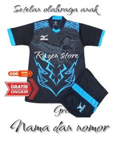 Setelan olahraga anak gratis nama dan nomor punggung sponsor sepak bola futsal voly badminton tennis uniseq