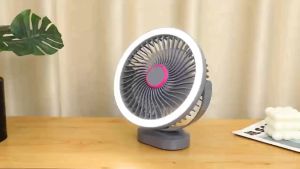 AOKI Kipas 8.1inch Pengisian Daya Cyclic dengan Putaran 360° Ke Atas-Bawah dan Kiri-Kanan Lampu Buka dan Port Type-C