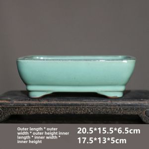 Purple Sand Flower Pot Ceramic Stoneware Bonsai Pot Rectangular Oval Succulent Flower Pot Antique Handmade Miniature Calamus Pot