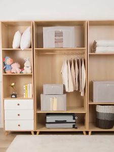 Foldable storage box with lid Oxford fabric steel frame organization box 24L/66L/110Lstackable wardrobe organizer closet