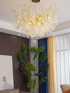 Dining Room Crystal Chandelier round Art Simple Atmosphere French Entry Lux Villa Luxury Living Room Crystal Lamps