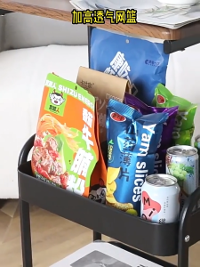 ชั้นวางของ 3 ชั้น สไตล์ย้อนยุค แบบพกพา มีล้อเลื่อน เก็บของในบ้าน