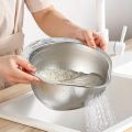 Rice Washer Strainer Bowl Stainless SteelRice Washing Bowl Rice Sieve Colander Fruit And Vegetable Strainer Kitchen Tools. 
