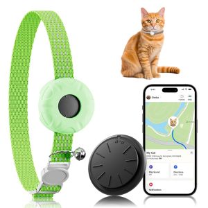 GPS Tracker Waterproof Pet Tracker for Cats Cat GPS Tracker Collar with Safety Elastic Buckle (Only iOS) No Monthly Fee