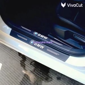 1set 4pcs 5D Carbon fiber leather door sill Strip Anti Scratch Car Door Step Sticker Protector DIY Car Accessories Decoration Toyota Nissan Mazda Mercedes BMW Subaru Volkswagen Kia Motors Hyundai AMG GTI Fujiwara藤原とうふ店