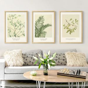 Nordic Four Seasons Wall Art Poster Minimalist Flowers Grass Trees Mural Home Decor Canvas Pictures Prints Living Room Decorate