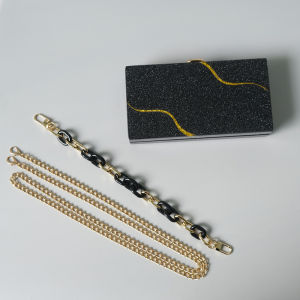 New Trendy Bags Fashion Women Handbag Black Sequin Striped Boutique Acrylic Luxury Party Prom Evening Bag Woman Cute Box Clutch Purse